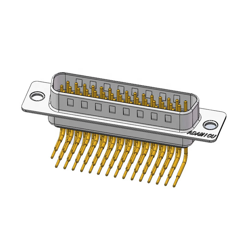 Industrial System Right Angle Gold Plated DSub DB 44 Pin Male D Type Connector 2A Brass Cable Plug with Wire Connections