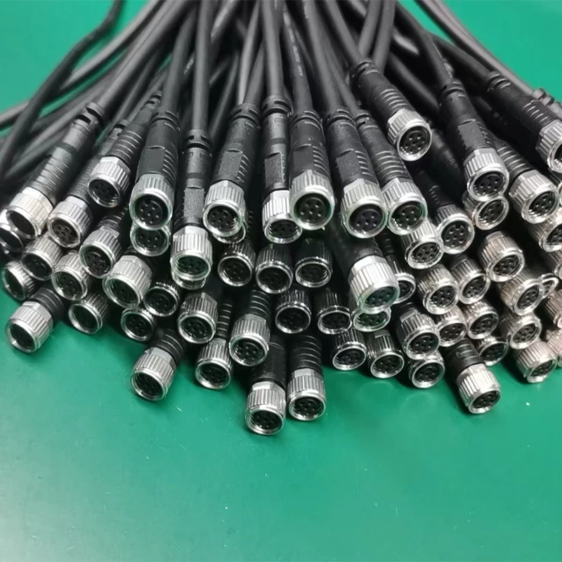 M12 Connector Aviation Shielded Cable IP68 Waterproof M12 Male Female Connector Sensor Cable