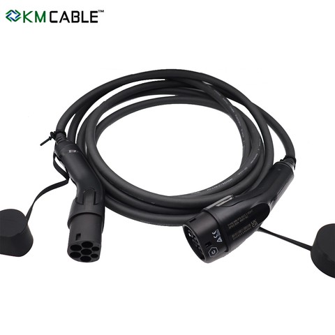 Custom Length Type 2 EV Charging Cable 22kW 32A 3 Phase TPU Tethered Lead 5m 7m 10m, TUV CE UKCA