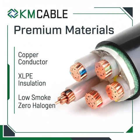 Low Smoke Halogen Free XLPE Insulated Multi Core Power Cable 0.6/1kV Copper Conductor