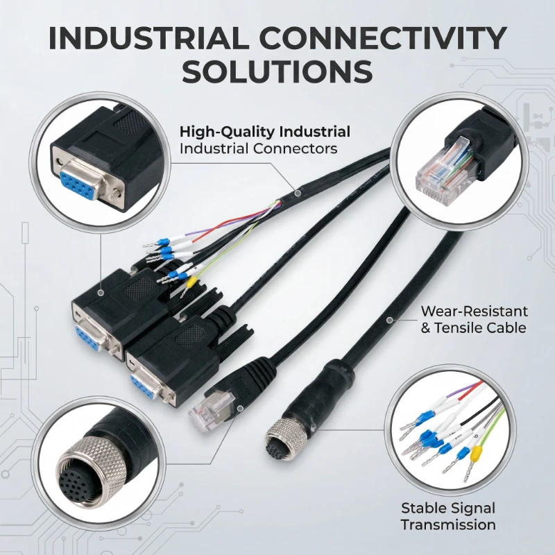 Industrial Connectivity Solutions D-SUB RJ45M12 Combo Connector Wire Wear Resistant Tensile Industrial Signal Transmission Cable