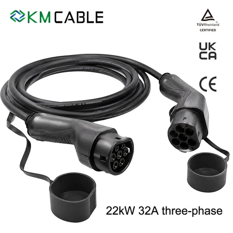 Heavy Duty Type 2 EV Charging Cable 22kW 3 Phase 32A Full Certifications Custom Length Wholesale Supply for EV Distributors