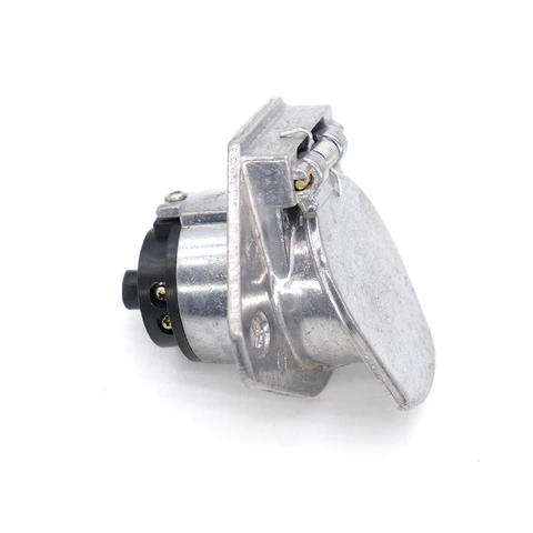 7 Way Round Metal Trailer Socket Connector 24V Vehicle Truck Electric Connector for RV Tractor