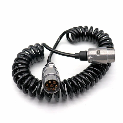 Trailer Spiral Connector Cable 7-core Power Electrical 7-Way Cord for RV Caravan