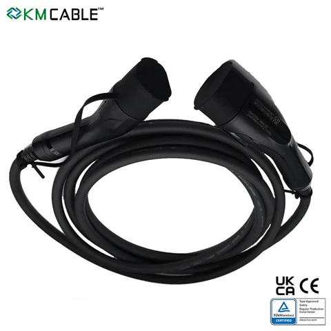 Direct Cable Factory Selling 32a Ev Charging Cable Type 2 to Type 2 Custom 22kw with H07bz5-f 5x6mm 1x0.5mm Cable