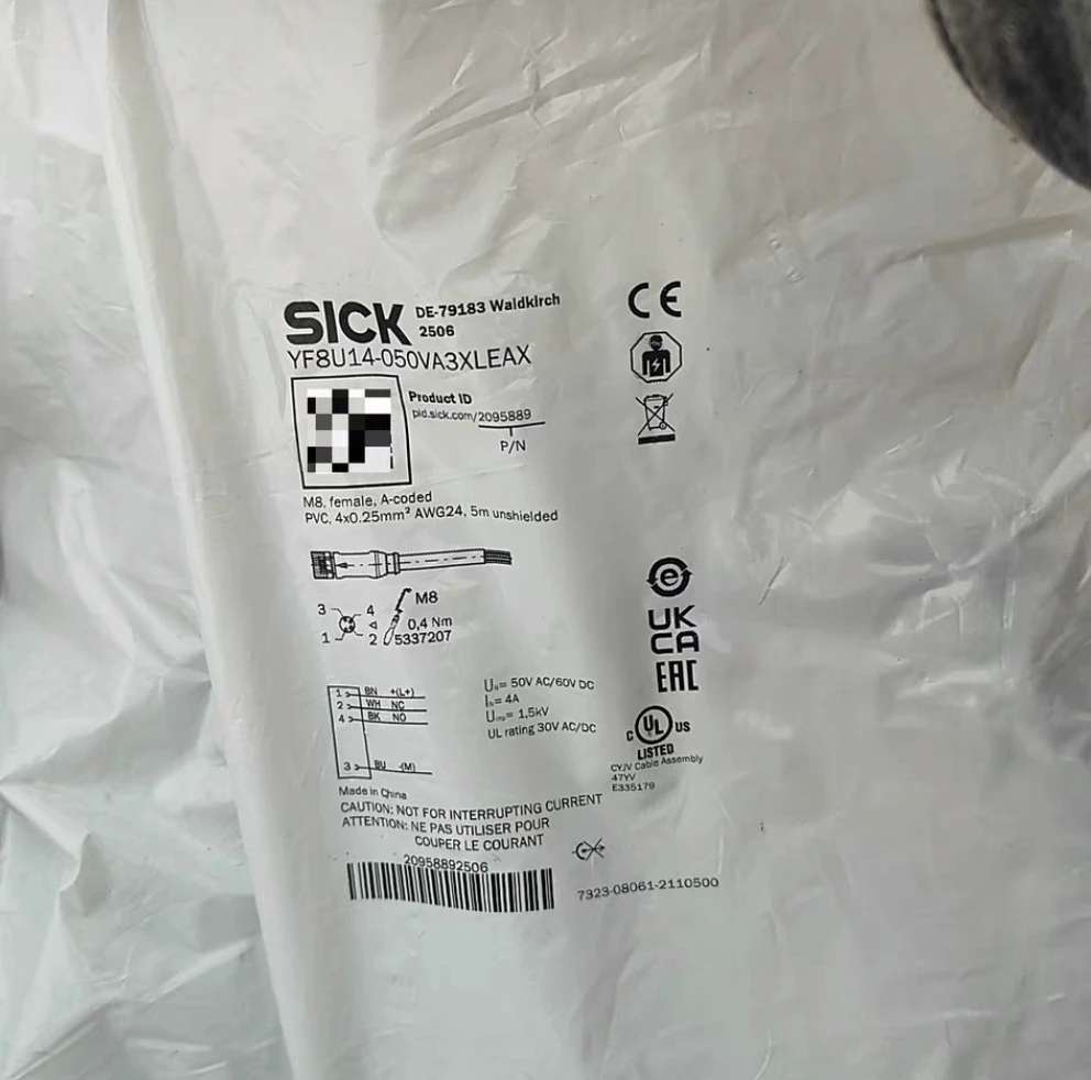 Brand New Original SICK YF8U14-050VA3XLEAX Sensor Connection Cable Is in Stock