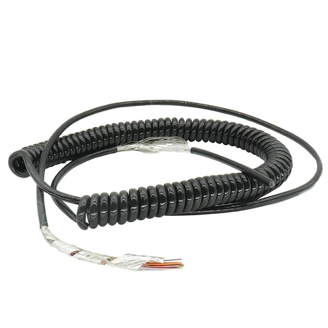 Manufacturer PU PVC Coil Spiral Communication Shielded Cable Wire 2 Core 3 Core 4 Core 5 Flexible Instrument Spiral Cable