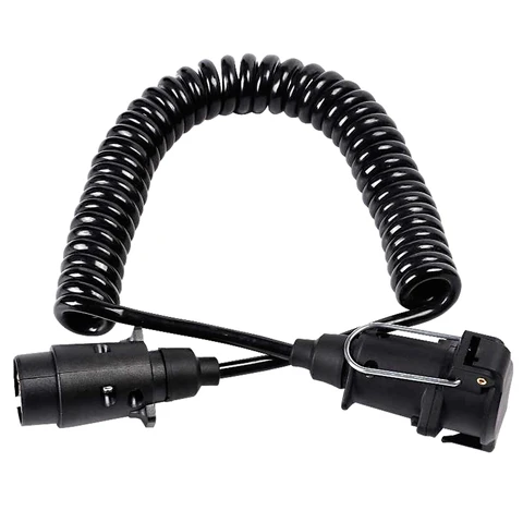 Heavy Duty SAE J1128 ABS Truck Cable Suzi Coiled Pure Copper 7 Core Way Cable Plug RV Trailer Cord for Trailer Semi Trucker