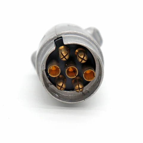 7 Way Round Trailer Light Plug Connector Socket Replacement Pin New Adapter for RV Heavy Duty Truck