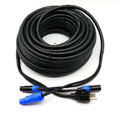 Wholesale Powercon to US EU UK Plug Power XLR DMX Combo Cable 3\5\15 ft Signal Power Con Comb Cable for Stage Lighting