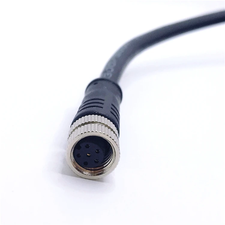 Custom Length Female Sensor Cable M8 6 Pin Cable with PVC Black