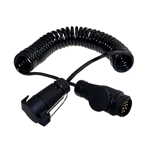 Trailer Cable Connector TPU 12V 13 Pin Spiral Wire Electronic Extension Cord Power Coil for Truck Trailer Cable Replacement