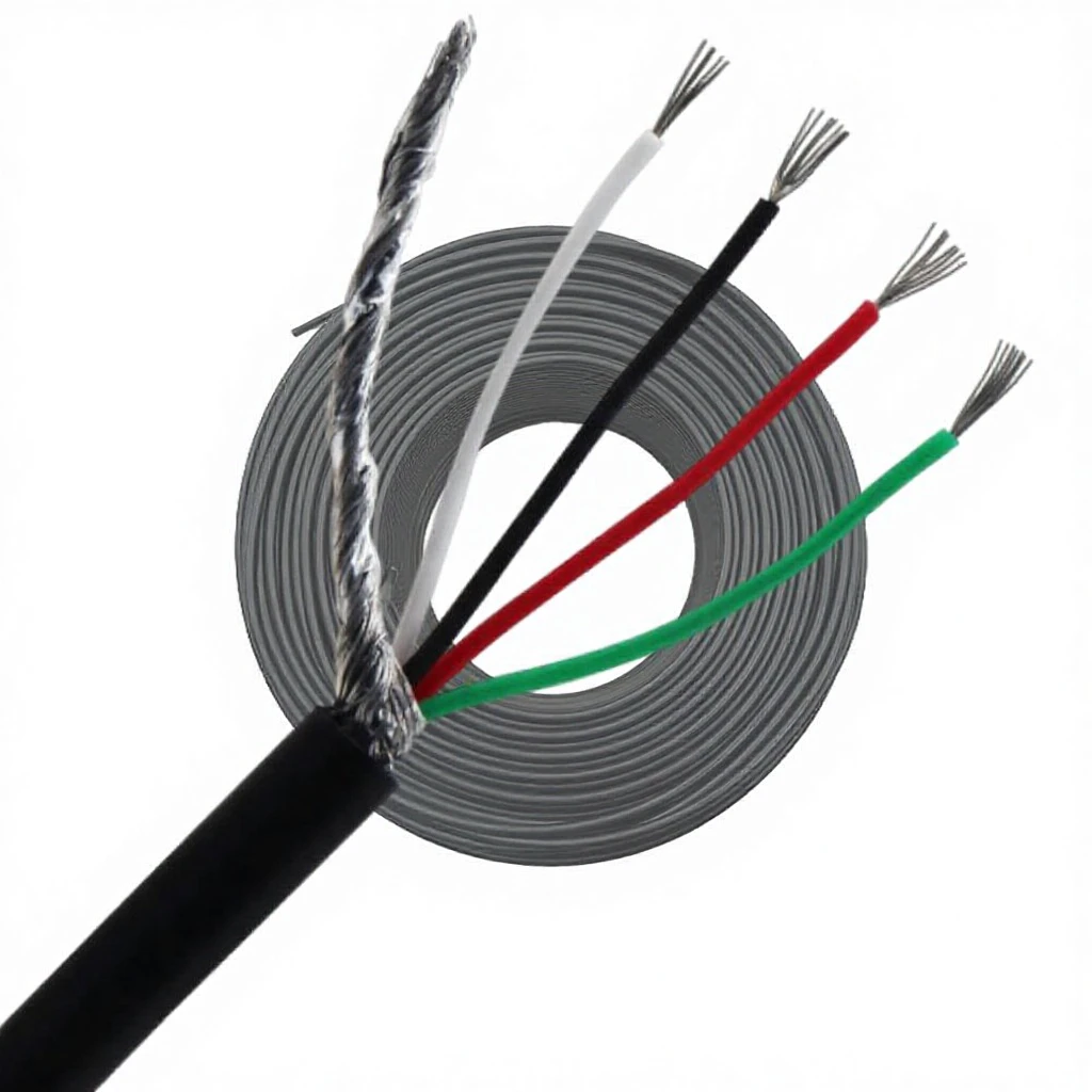 24AWG Multi-Core Tinned Copper Conductor Load Cell Sensor Cable 4 5 6 Core Load Cell Cable for Weighing Indicator Junction Box