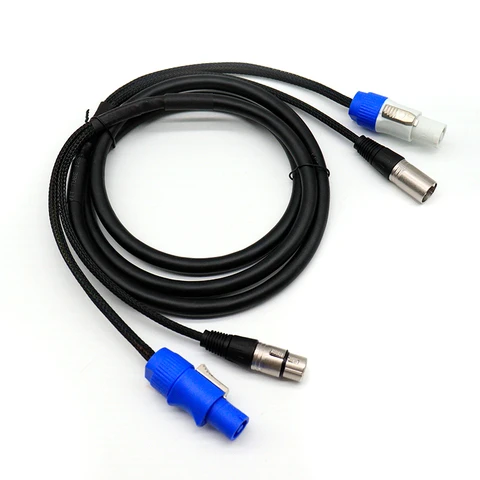 Stage Combine Cable Powercon DMX XLR 1\2\3\5\15 m Extension Light Power Control Cable for Moving Head Lighting Church