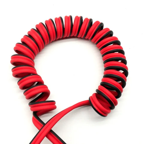 Battery Spiral Coil Dual 2 Pole Bonded NATO Plug Cable 35mm 21mm 24V Power Supply Cable for Semi Trailers