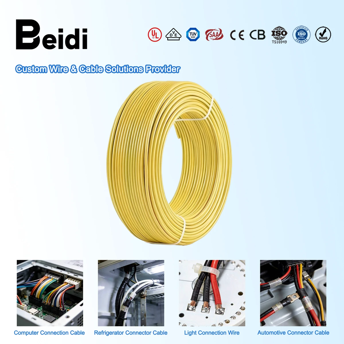 Durable UL Certified Electronic Cable for Automotive Chassis Wiring and Sensor Connection