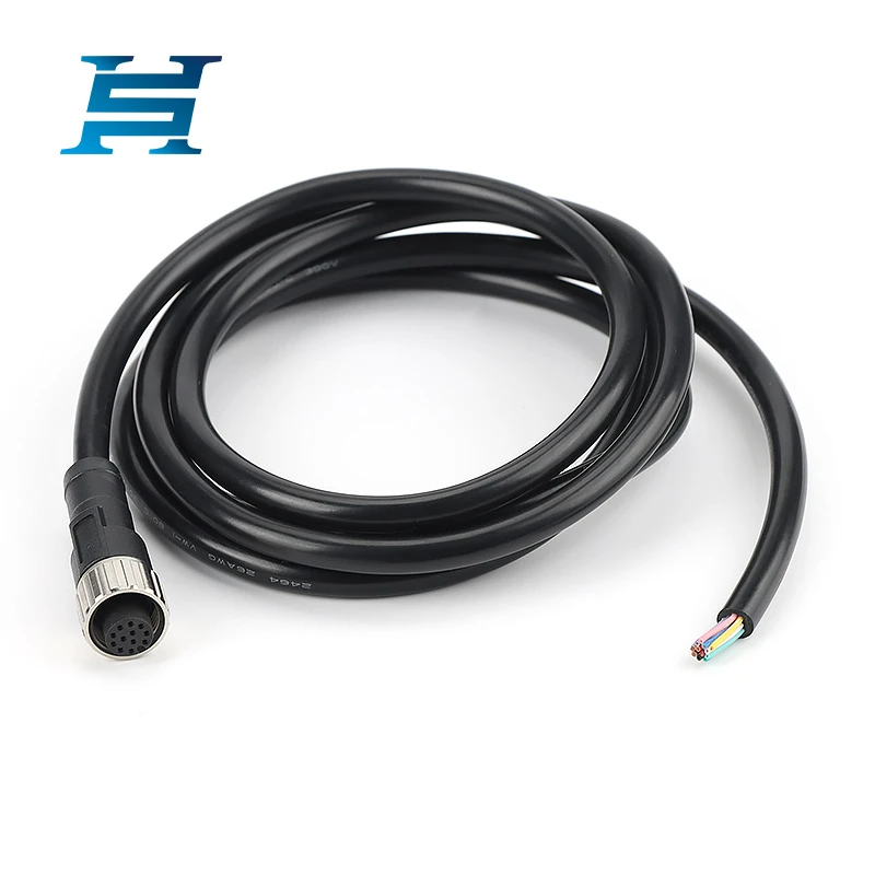 M12 Waterproof Cable, A-Coded, for Industrial Sensor Connections, 2-17 Core, Outdoor Metal Detector Harness