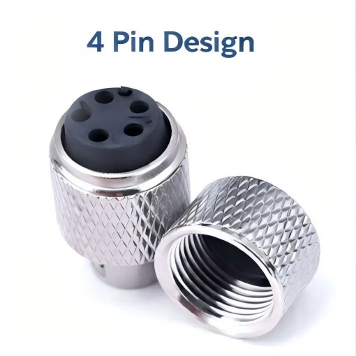M12 4 Pin Connector Free Ordinary Rubber-coated Welding Type