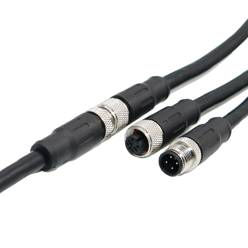 M12 A-code 4pin 5pin 8pin 12pin Male to Female Waterproof Sensor Straight Cable