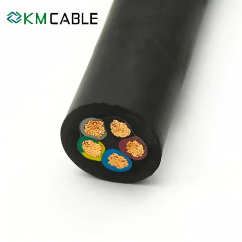 JHS H07RN-8-F Round Submersible Pump Cable 4 Core 4/0 AWG Flexible Rubber Sheath AD8 Waterproof Underwater Immersible Cable