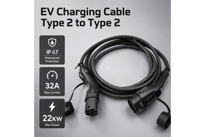 EV Charging Cable for Electric Vehicle Type 2 to Type 2 32A 22kW 3 Phase   Factory Wholesale CE TUV for Distributors