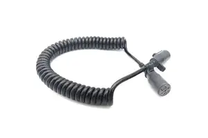 7 Way Trailer Spiral Cable Connector Power Wire Cord ABS EBS Electrical Coil Heavy Duty Cable for Semi Trucks Tractors