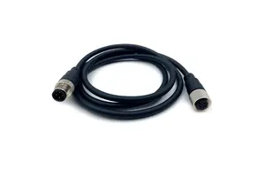 M12 4 Pins Cable, a Code Straight Molding Wire Aviation Sensor Electrical PVC Cable 250V 4A AC/DC AWG22 1 Meter