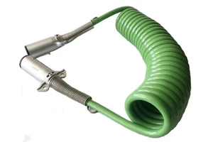 Heavy Duty 7 Way Coil Trailer Cable Copper Green ABS Trailer Cord Cable for Semi Truck