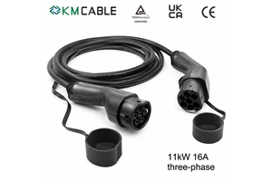 Industrial TPU Type 2 EV Charging Cable 11kW Three Phase 16A 10m Anti-Crack Full Safety Lead for Logistics Fleet Wholesale