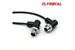 M12 Waterproof Cable 4Pin 5Pin 8Pin Male to Female Right Angle IP67 Industrial Sensor Wire Harness Assembly
