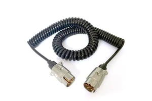 7 Pole Trailer Extension Lead Coiled Cable PU 12V 7 Pin Spring Spiral Cable Wiring for Towing Caravan Trailer Truck RV
