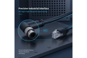 Chain Flex M12 L Coding 5 Pin Right Angle Profinet Power Cable Assembly for Industrial Server Motors Drive FieldBus Control