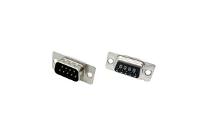 ADAMICU D-SUB 9Pin Male Connector DB 9P Plug Model DB-09M-M01-014 IP40 Rated Industrial Use Copper Alloy Contacts