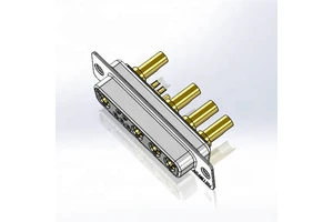 receptacle connector solder wire gold plated sub d 9w4 industrial power connectors