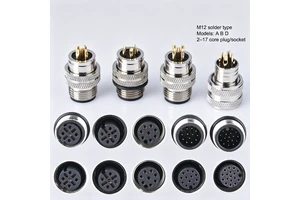 M8 a Code 2P IP68 Waterproof Rear Mount Flange PCB Socket Industrial Sensor Circular Connector