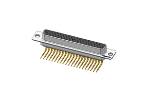 62 Pin Female Right Angle Machined Brass Contacts Mil Spec D Sub Connector 5A/2A Rated Current for Wire Connections