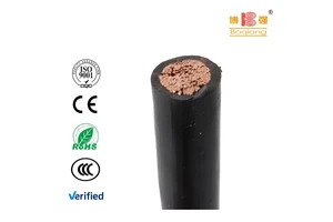 High Conductivity Welding Machine Cable Custom Length Black Rubber 2/0 Welding Cable 50mm² For Industrial Use