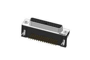 High-Density 44 Pin Female Right Angle Micro D Sub Connector Stamped Brass Contacts 2A Rated Current for Wire Connections