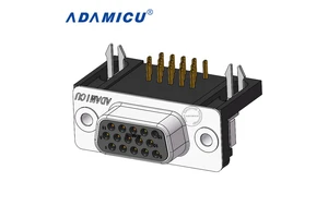 RS232 Interface DB15 Female Connectors Electrical Male & Female Socket 90 Degree Brass Contact Material