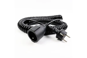 Spiral Power Electrical Cords Cable 24V S Plug Coiled Assemblies