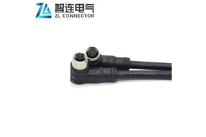 M8 B Code Connector 5 Pin Female IP67 Waterproof Molded Cable Sensor Gold-Plated Brass Contacts 3A Rated Current