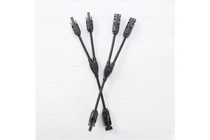 TUV Y Splitter Adaptor USA Tinned Copper Wire , 1500V 1x6 1x4mm2 Thin PV1-F 3m Solar Panel Extension Cable