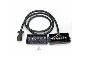 7 Pin RV Trailer Wiring Harness Kit SAE Trailer Cord with 7 Pin Trailer Blade Plug and Junction Box