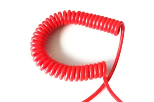 Power Extension Spring Cable ,PU Coiled Cord ,curly Cord