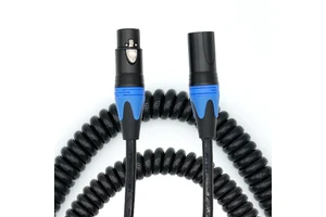 Wholesale XLR Coiled Cable 3 Pin 5 Pin Spiral XLR Male to Female Balanced Microphone Cable