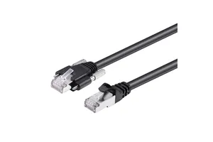 Black PVC Flat FTP Patch Cord 32AWG 8-Conductor Stranded Copper Bulk Price for CAT6 Communication Cables