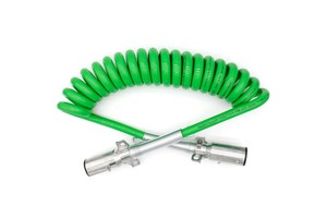 Factory Supply Trailer Coiled Cable Green Heavy Duty 7 Way Pin Trailer Light Extension Lead Spiral Spring Cable