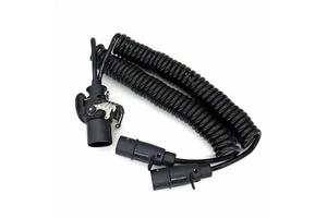 15 Pin Trailer Adapter Electric Spiral Cable 15pin to 2x 7 Pin Coil Cable 24V for Truck Towing Vehicle