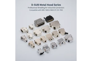 Metal D-SUB Backshell Hood Kit 90°/180° Straight/Right Angle Zinc Alloy DB Connector Housing for Industrial Cable Assembly