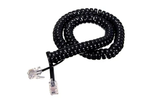 Vandal Resistant Phone Handset Landline Phone Handset Spiral Cable Black Connection Wire by Shanghai KMCABLE